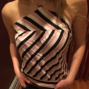 Arden B. Striped Halter Top
